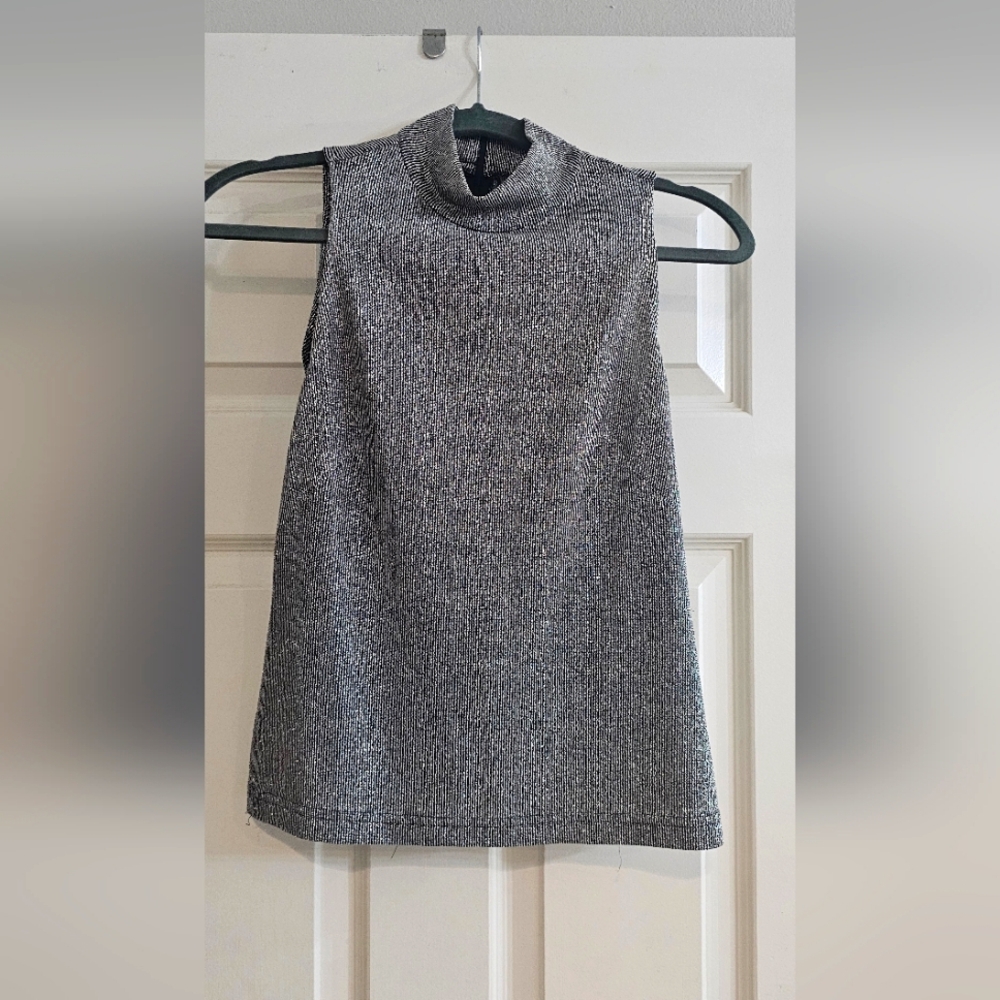 Essential Dress Co, size 6, silver metallic sleeveless top